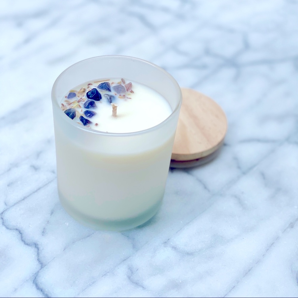 Lolite + Sandalwood Lavender- Reiki Infused Candle